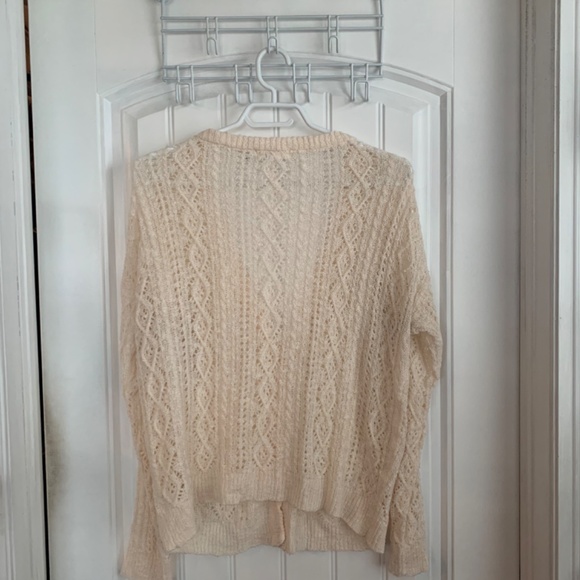 Lightweight cream acrylic V-neck cardigan - Picture 2 of 2